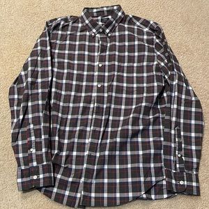 J. Crew Heathered Cotton Paid Button Down Shirt